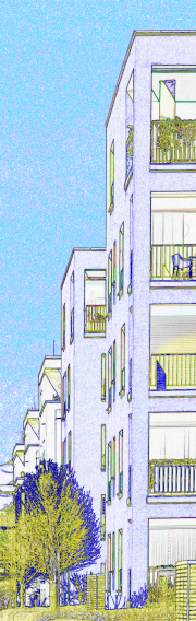 Wohnhaus mit Balkon